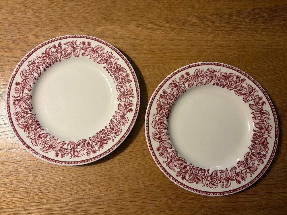 Set of 2 Mayfair by Josiah Wedgwood Williams-Sonoma 9" Salad Plates Red England